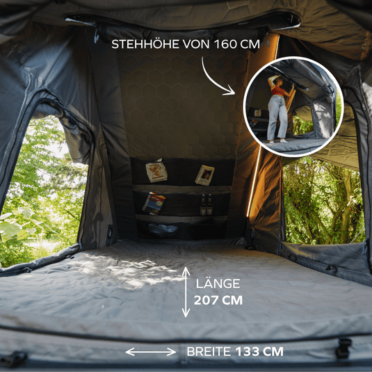 Naturbummler Alu-Light XL 2.0 Dachzelt Innenraum