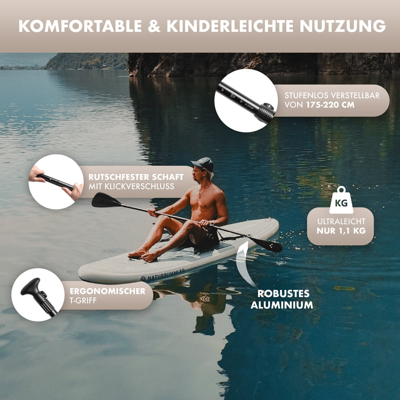 Laden Sie das Bild in Galerie -Viewer, Naturbummler Doppelpaddel für SUP &amp; Kajak – 2-in-1 Paddel-Set
