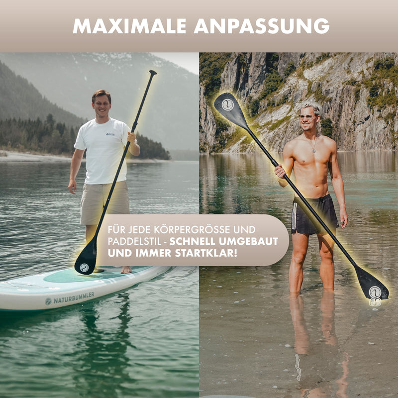 Laden Sie das Bild in Galerie -Viewer, Naturbummler Doppelpaddel für SUP &amp; Kajak – 2-in-1 Paddel-Set
