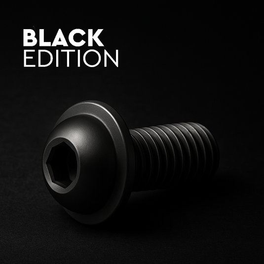 Rolling Space Linsenkopfschraube M8 x 12 mm schwarz | BLACK EDITION | 20 Stück