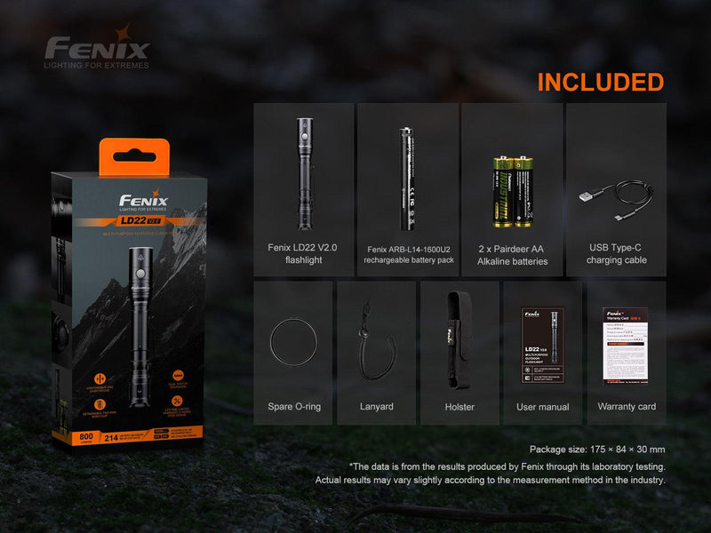 Laden Sie das Bild in Galerie -Viewer, Fenix LD22 V2.0 Vielseitige Outdoor- und EDC-Taschenlampe, 800 Lumen
