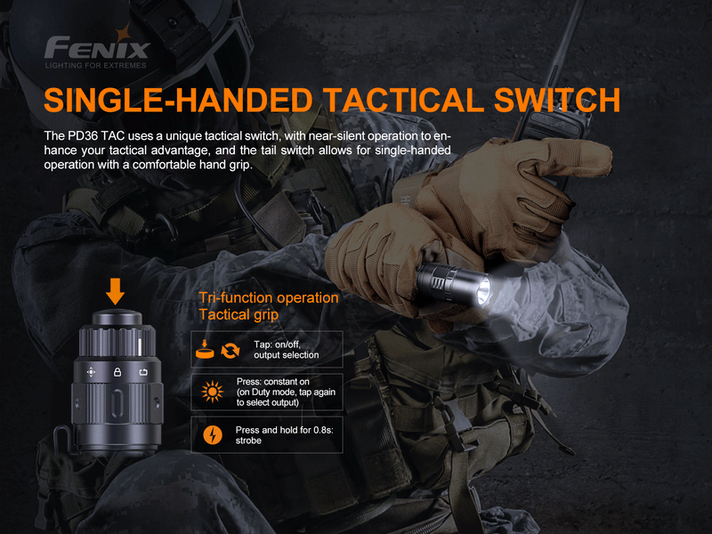 Laden Sie das Bild in Galerie -Viewer, Fenix PD36 TAC Mechanische taktische Taschenlampe, 3000 Lumen
